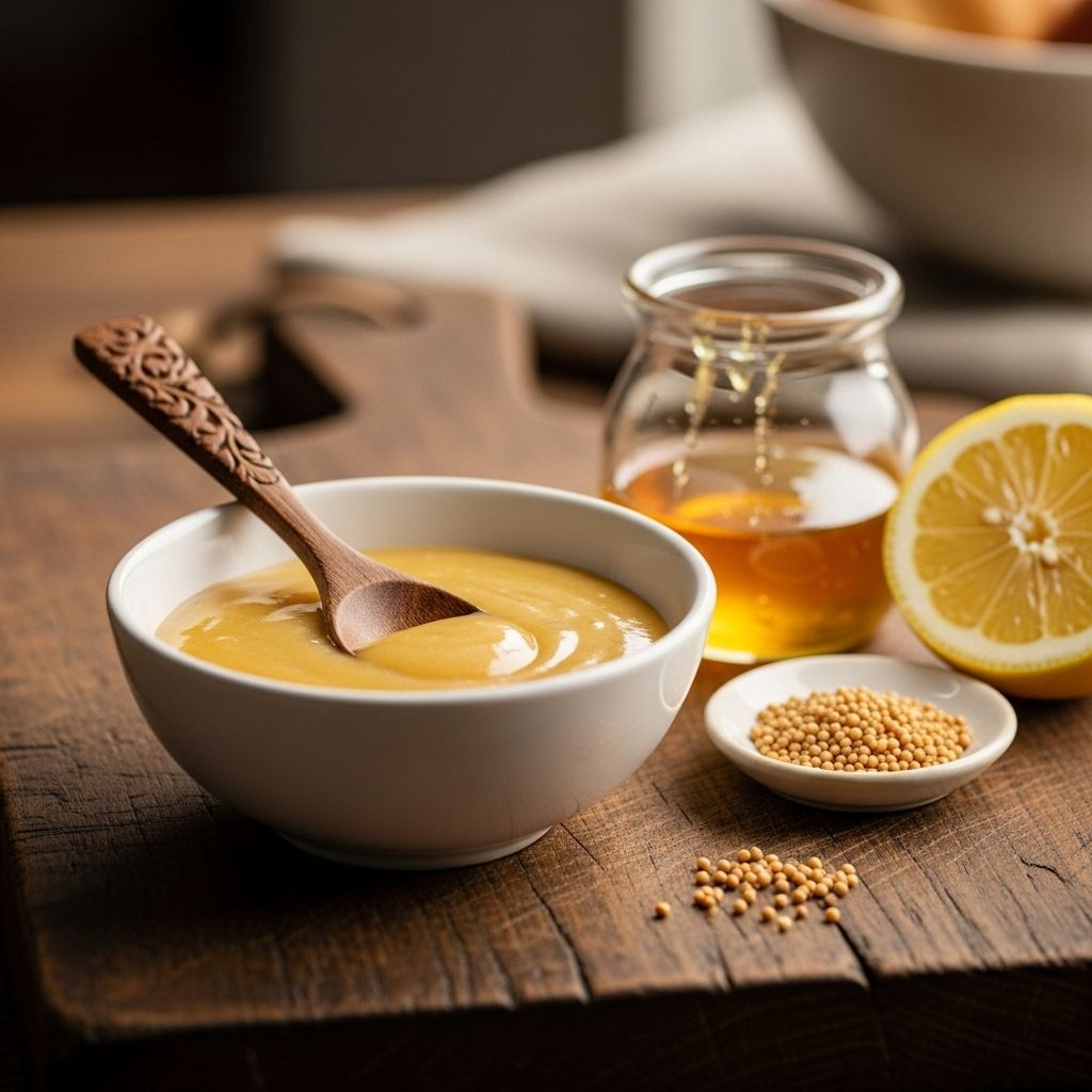 A delicious, creamy honey mustard dipping sauce perfect for chicken, sandwiches, snacks, and more—made in minutes with simple ingredients.