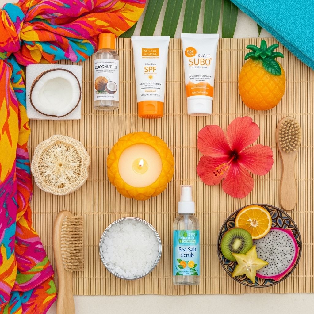 Escape the everyday by transforming your routine with these tropical-inspired beauty products—feel like you’re beachside, anytime.
