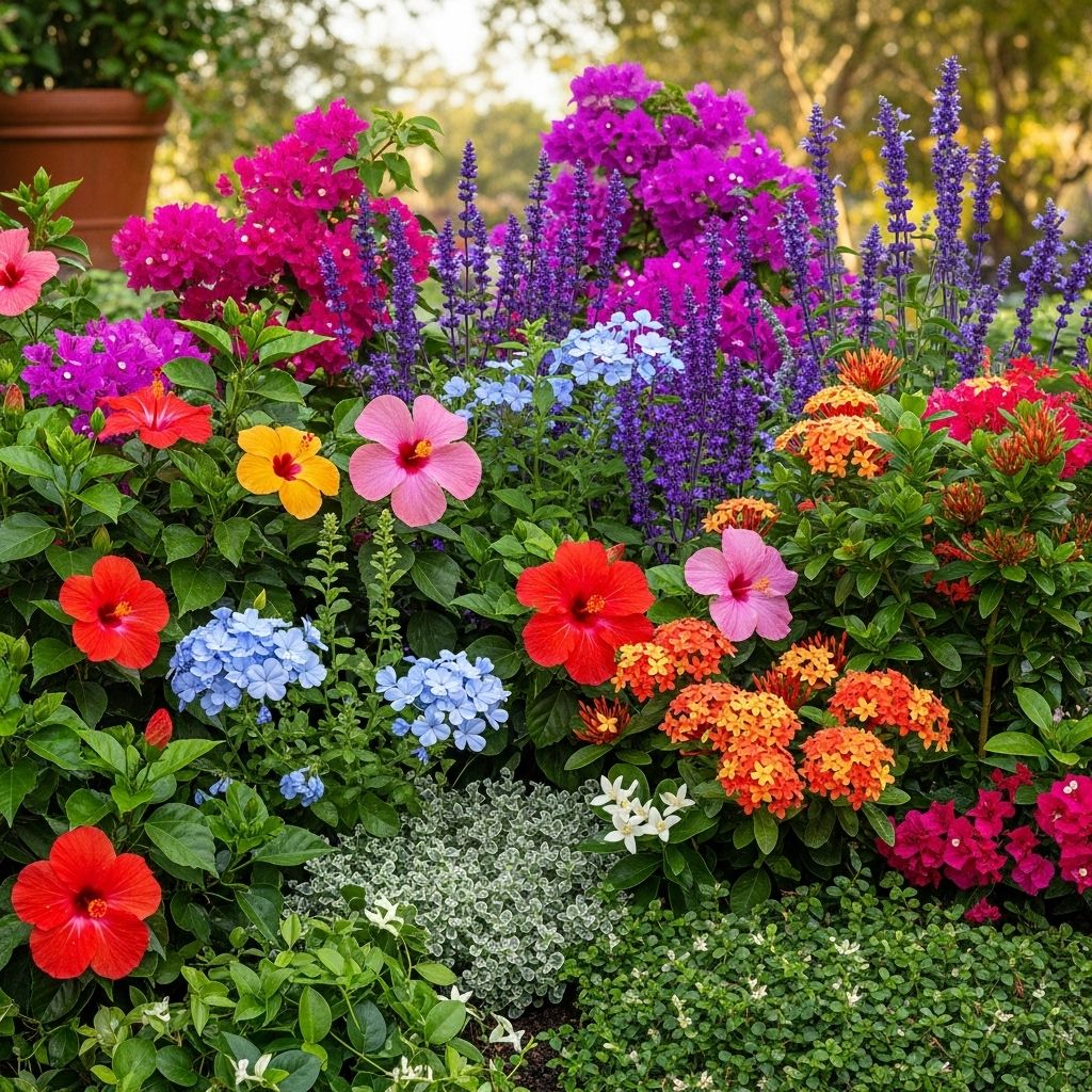 These selections endure heat, invite pollinators, and ensure vibrant blooms throughout.