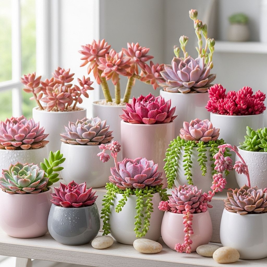 Vibrant pink succulents transform any room with minimal upkeep and maximum style.