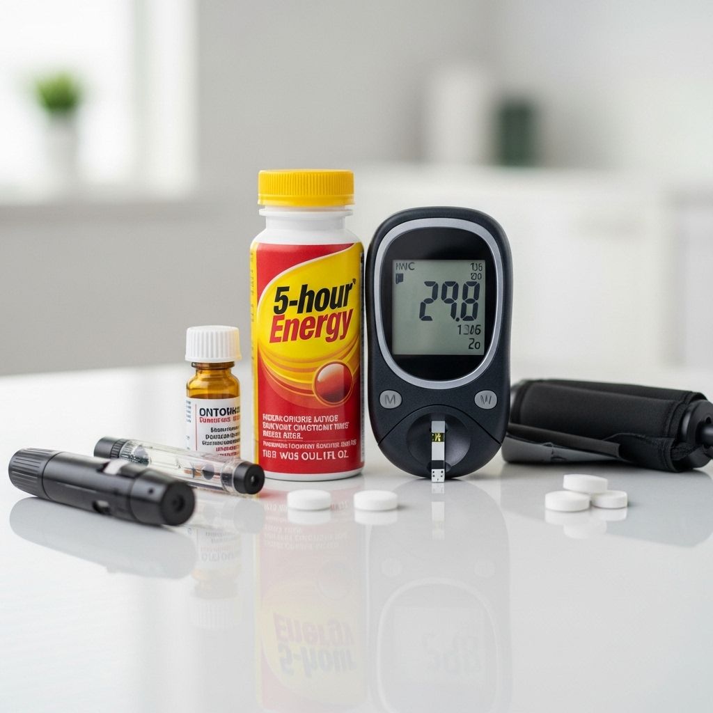 Is 5-hour Energy Safe for People with Diabetes? Evaluating the safety, ingredients, and health effects of 5-hour Energy and similar energy drinks for people with diabetes.