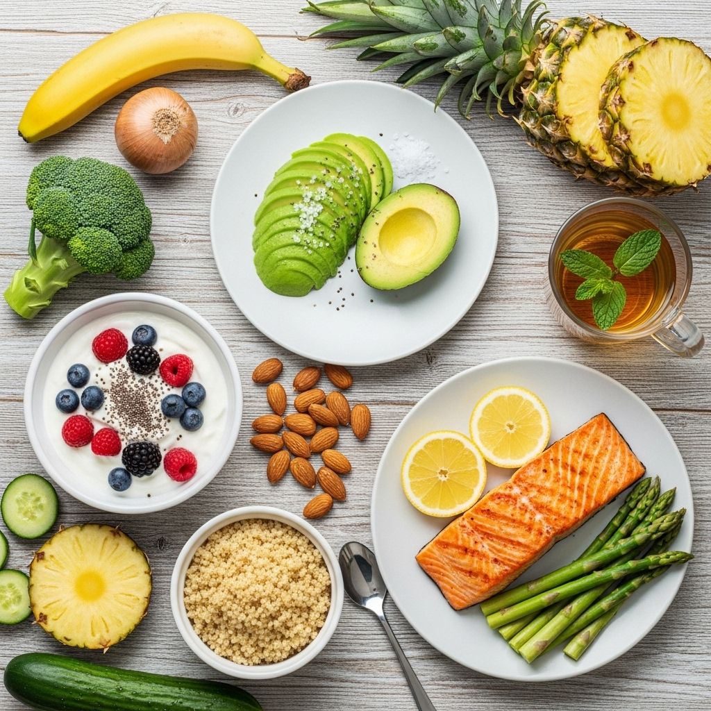 Discover eight bloat-busting foods you can eat tonight for a more comfortable, flatter stomach by tomorrow morning.
