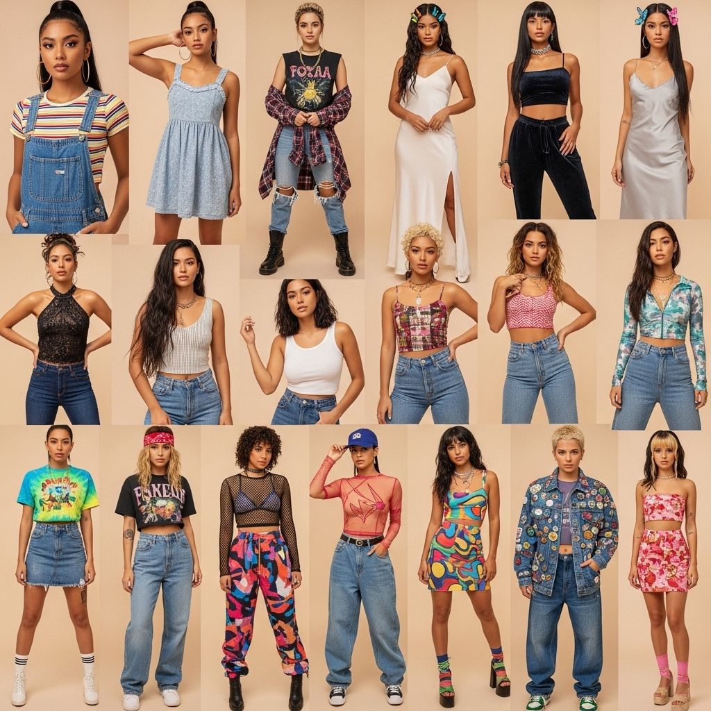 From dark lip liner to denim jumpsuits, relive the unforgettable '90s style moments that defined a generation of Latinas.