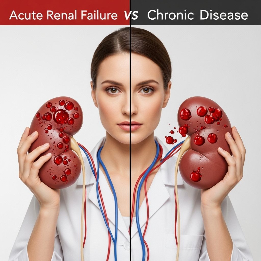 Acute Renal Failure Vs. Chronic Kidney Disease: Key Differences, Symptoms, and Management Understand how acute renal failure differs from chronic kidney disease in causes, symptoms, treatment, and long-term outlook.