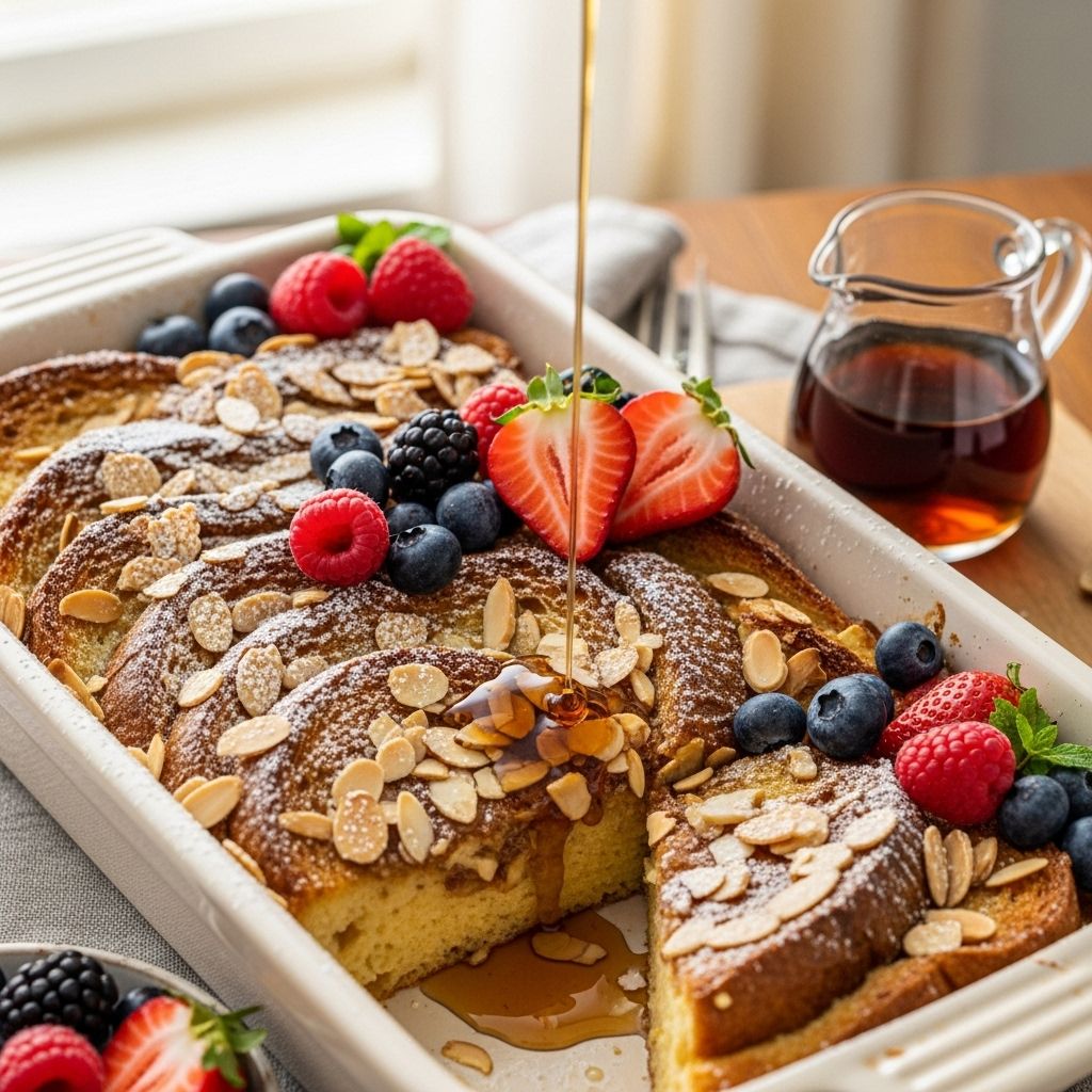 Discover a make-ahead almond berry French toast bake—perfect for easy, crowd-pleasing brunches and special breakfasts.