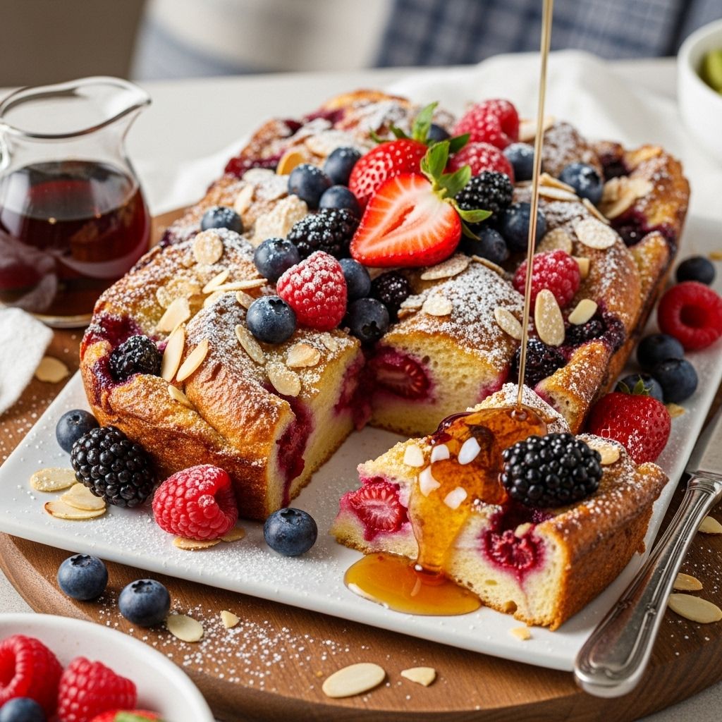 This make-ahead almond berry French toast bake brings together fresh berries, creamy textures, and wholesome flavors for an irresistible breakfast or brunch.