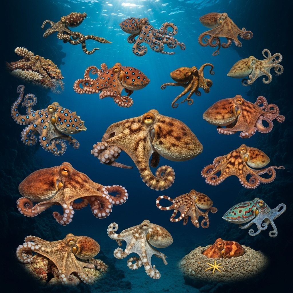 Dive into the secret lives of octopuses and discover their diversity, intelligence, and astonishing adaptations.