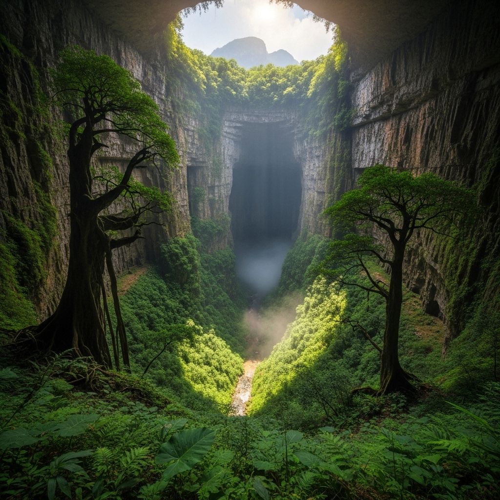 A preserved world beneath: How China's giant sinkholes reveal ancient forests, unique species, and geological marvels.