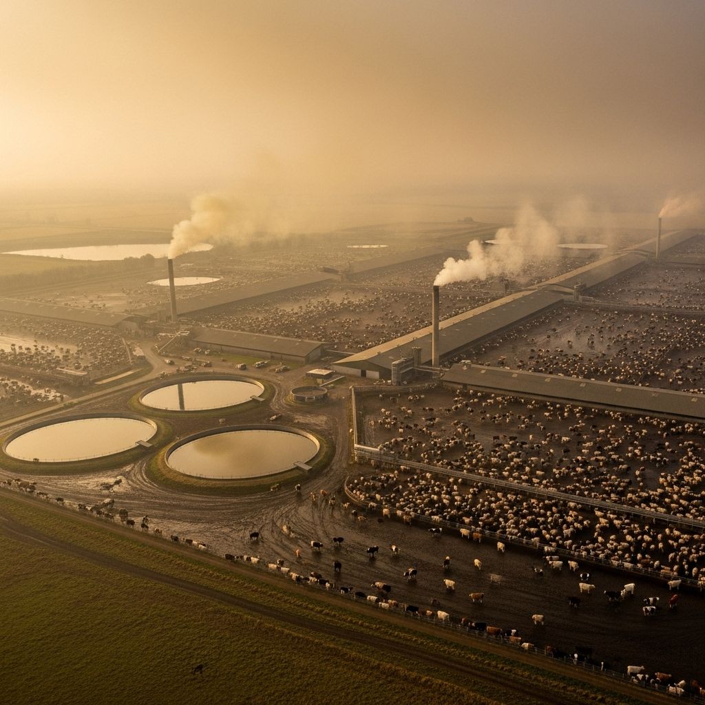 Animal Agriculture’s Heavy Toll on Air Quality: Understanding Pollution from Livestock Production Industrialized animal agriculture is a major source of air pollution, with grave consequences for ecosystems, public health, and communities.