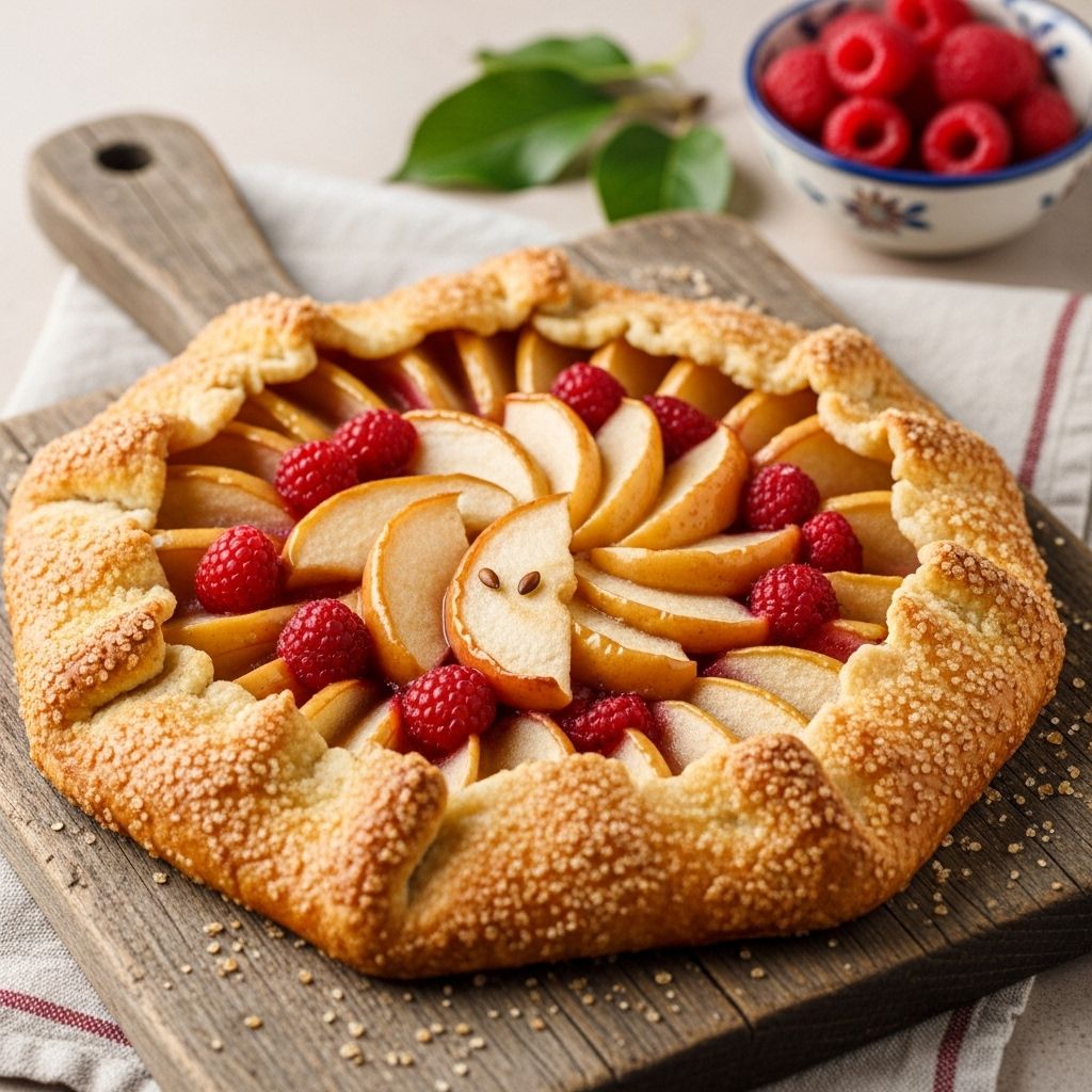 This apple raspberry galette blends juicy fruit and a crispy crust for a perfect dessert—ideal for seasonal celebrations or family gatherings.