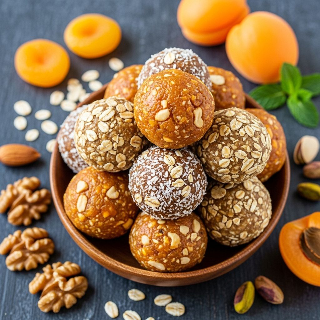 Discover nutrient-packed apricot energy balls: a simple, delicious, and energizing snack for all ages, perfect for home, work, or school.