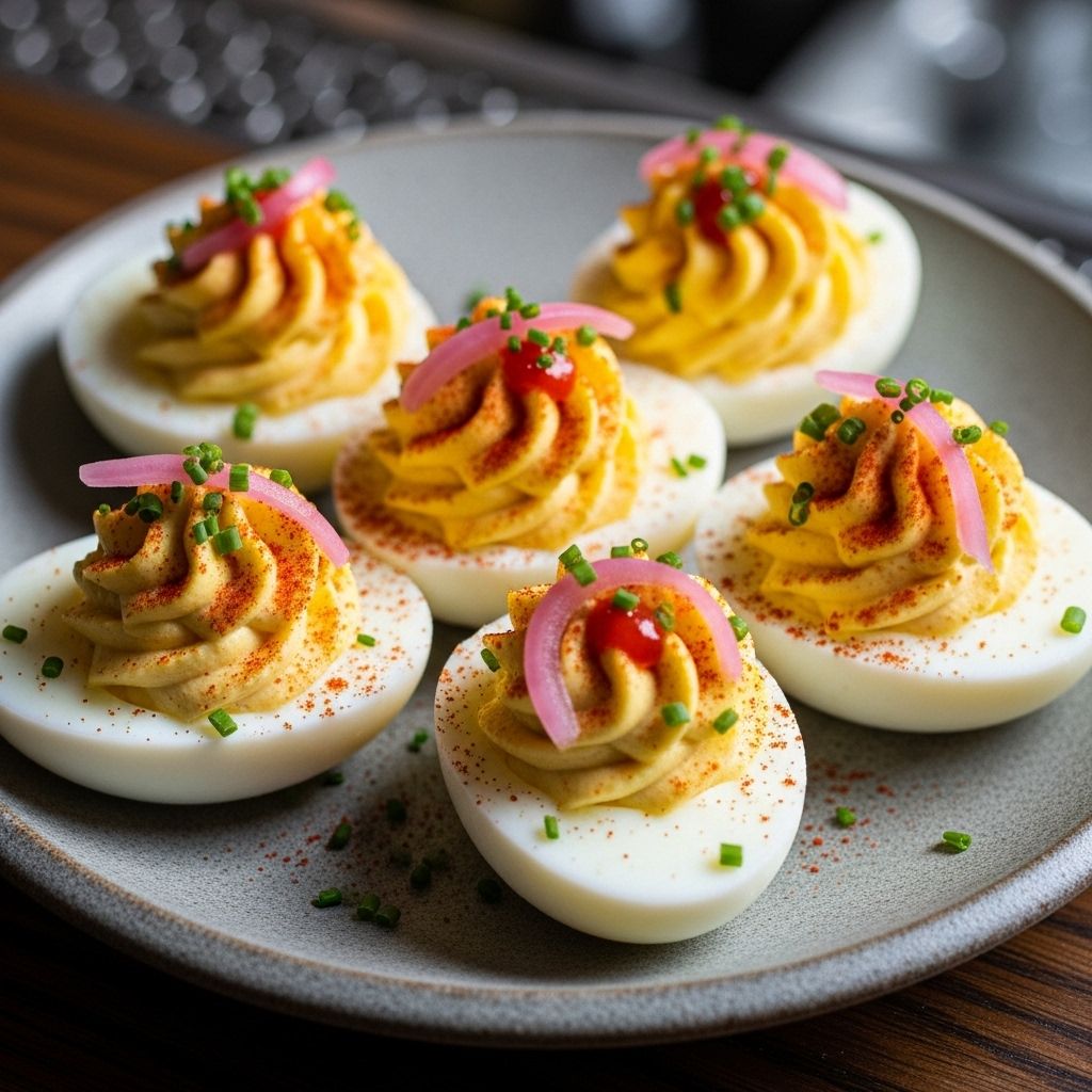Silky olive oil emulsion and crisp garnish elevate an appetizer to chef-worthy status.