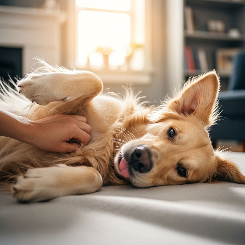 Reflexive kicks and wriggles reveal where gentle touches will make your pup more at ease.