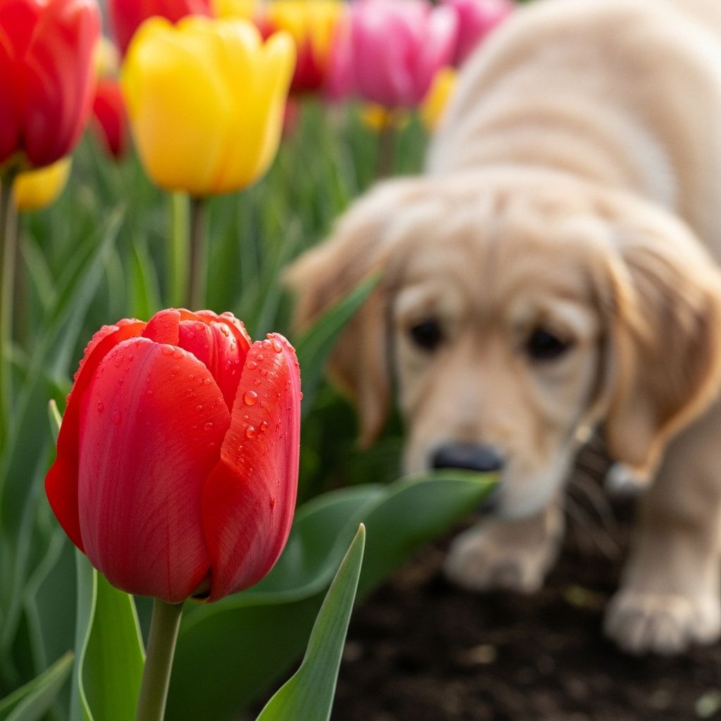 Protect your four-legged friend from garden hazards with prevention measures.