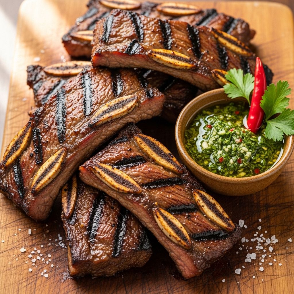 High-heat searing delivers a caramelized crust with herbaceous sauce in every bite.