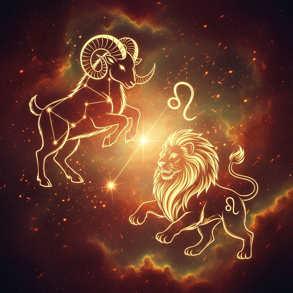 Fire signs spark magnetic chemistry and endless adventure, grounded by mutual respect.