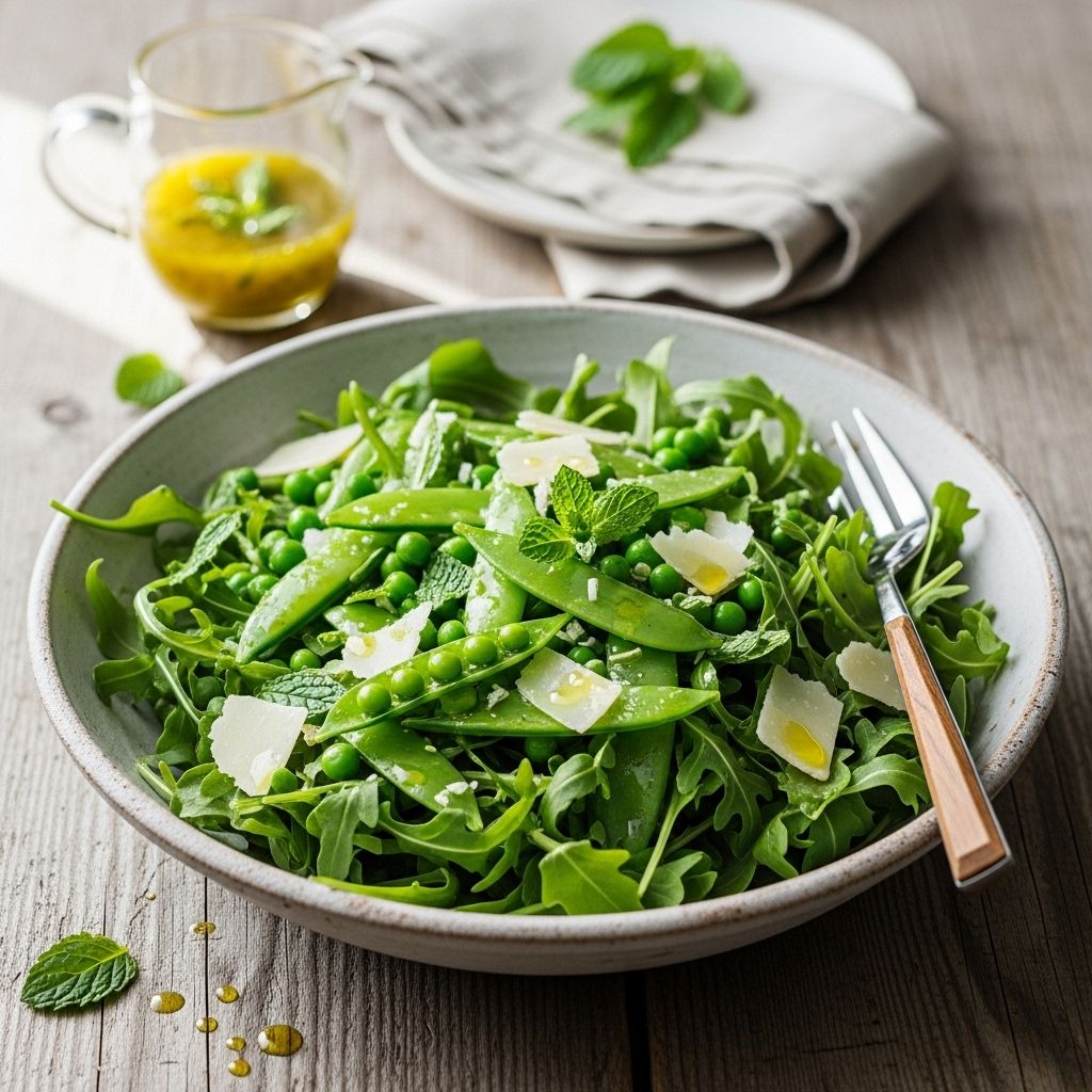 Peppery greens, crisp textures, and goat cheese unite in a burst of garden flavor.