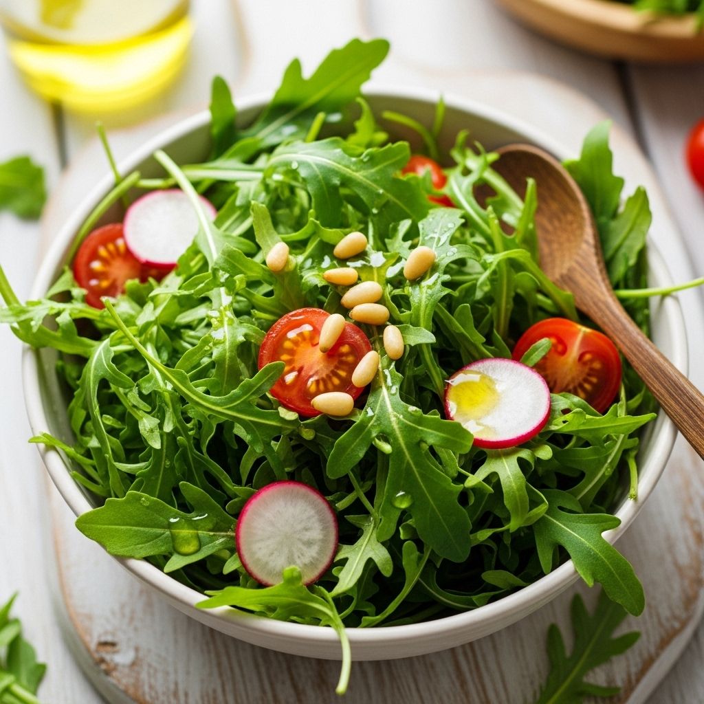 Arugula Benefits: Nutrition, Wellness, and How to Use This Leafy Green A peppery green that elevates dishes and supports immunity while strengthening bones.
