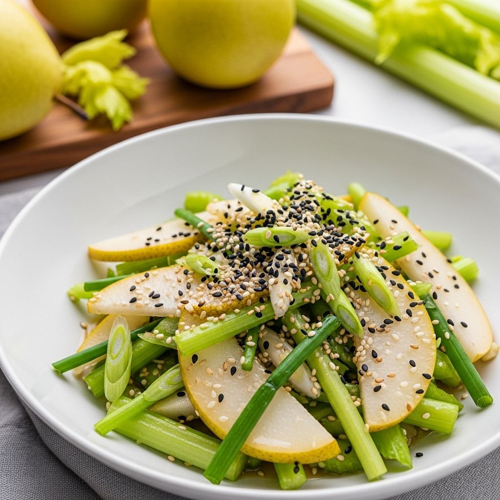 Discover a refreshing, nutrient-rich Asian pear and celery salad that balances crisp textures, bright flavors, and a tangy sesame-ginger dressing.