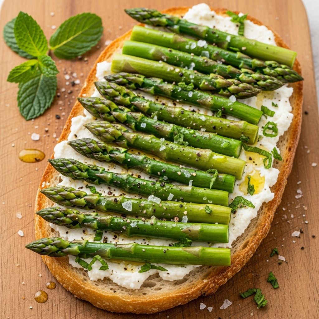A crisp toast topped with vibrant greens and creamy indulgence in every bite.