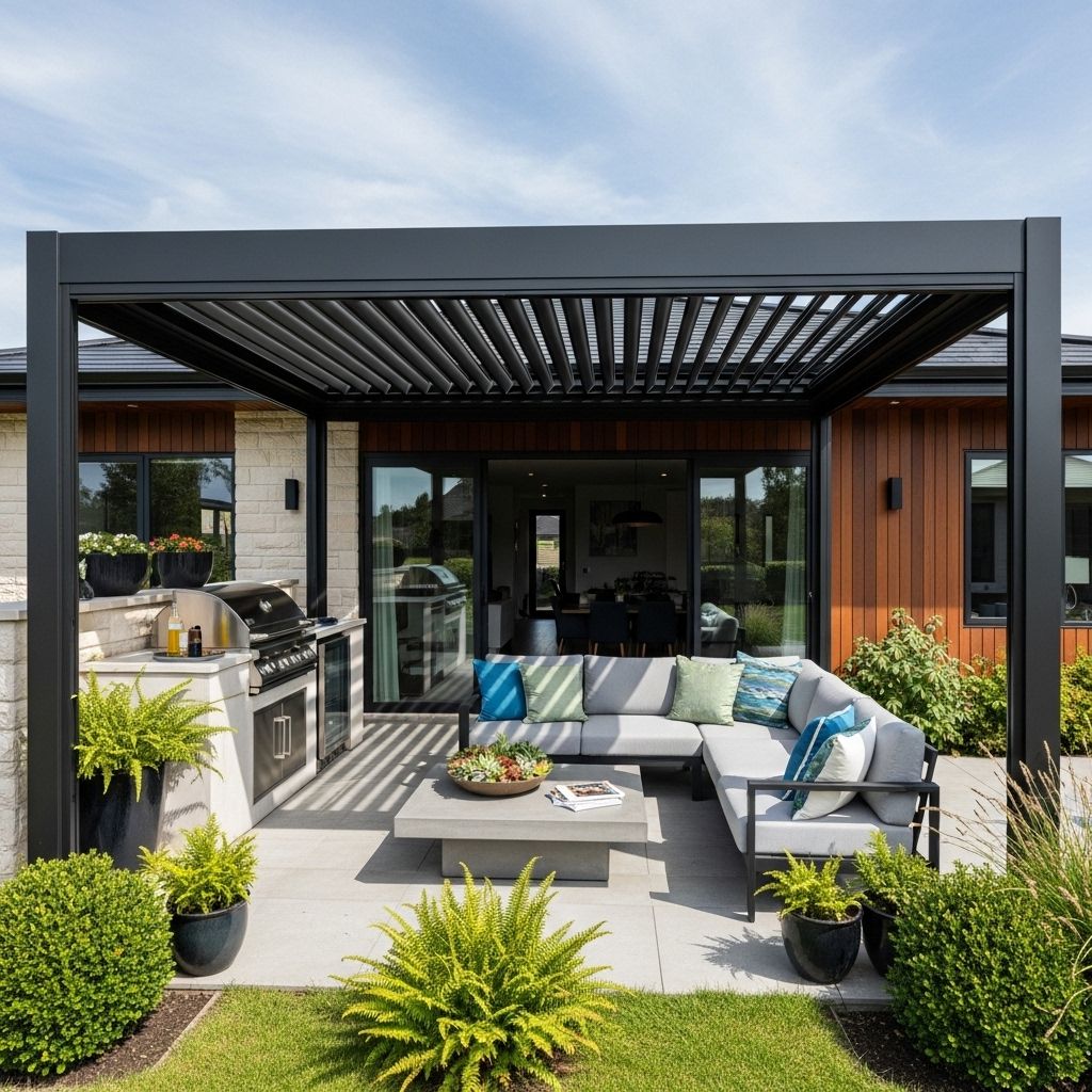 Shaded dining areas and vine-covered gateways bring a natural flow and added comfort.