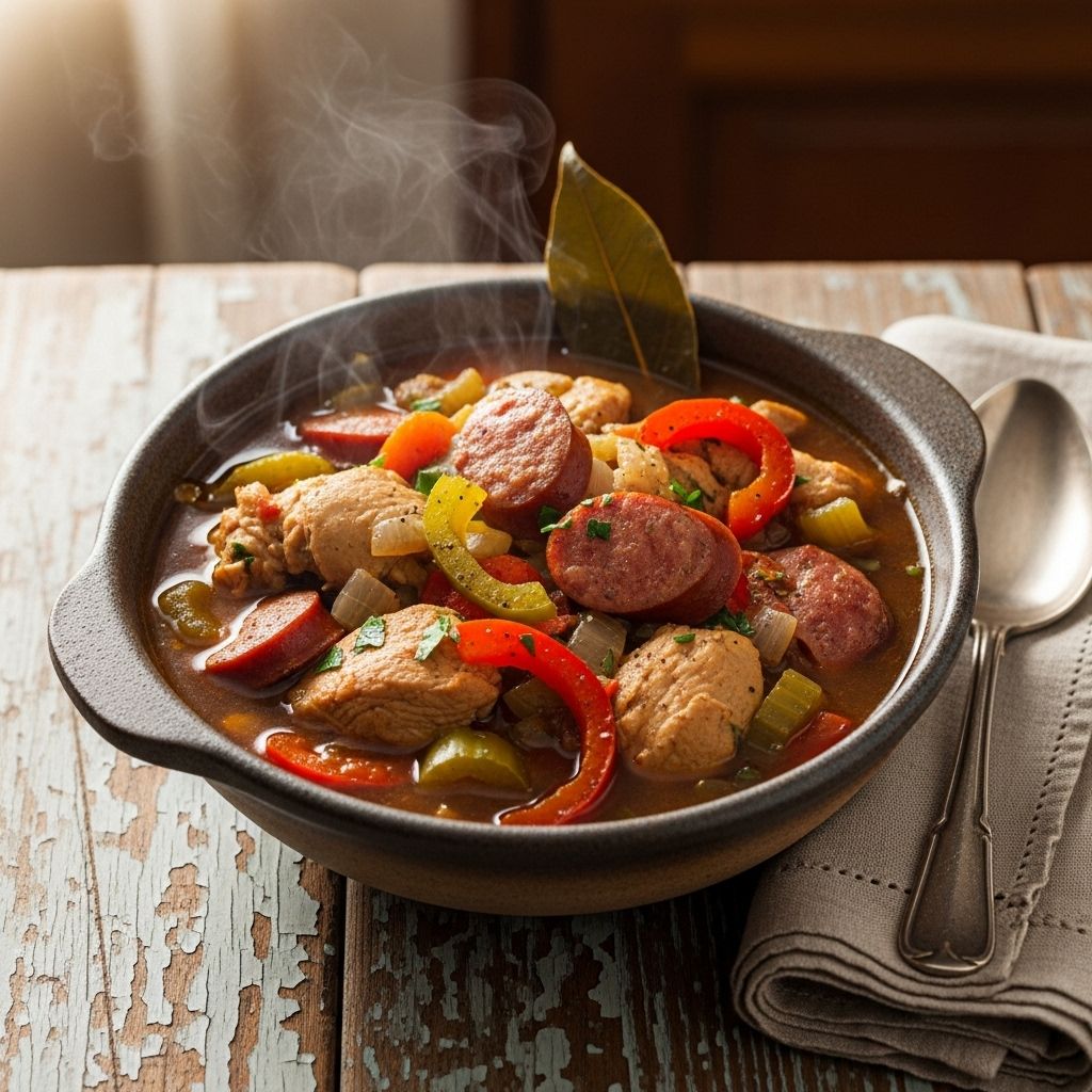 Let slow cooked roux and spicy sausage transform basic ingredients into soulful comfort.