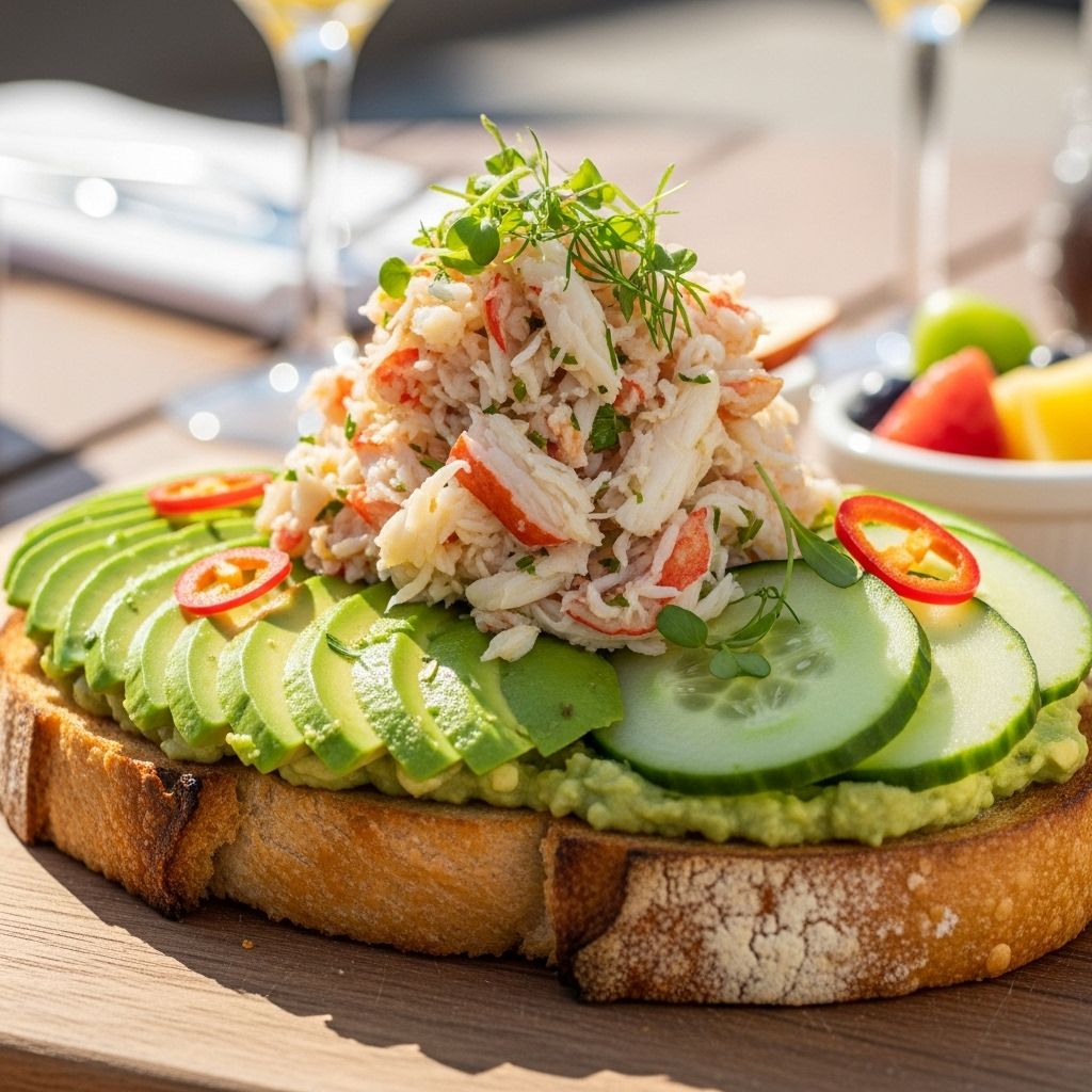 Discover a refreshing, nutrient-packed crab toast recipe with avocado and cucumber—perfect for healthy, flavorful meals at home.