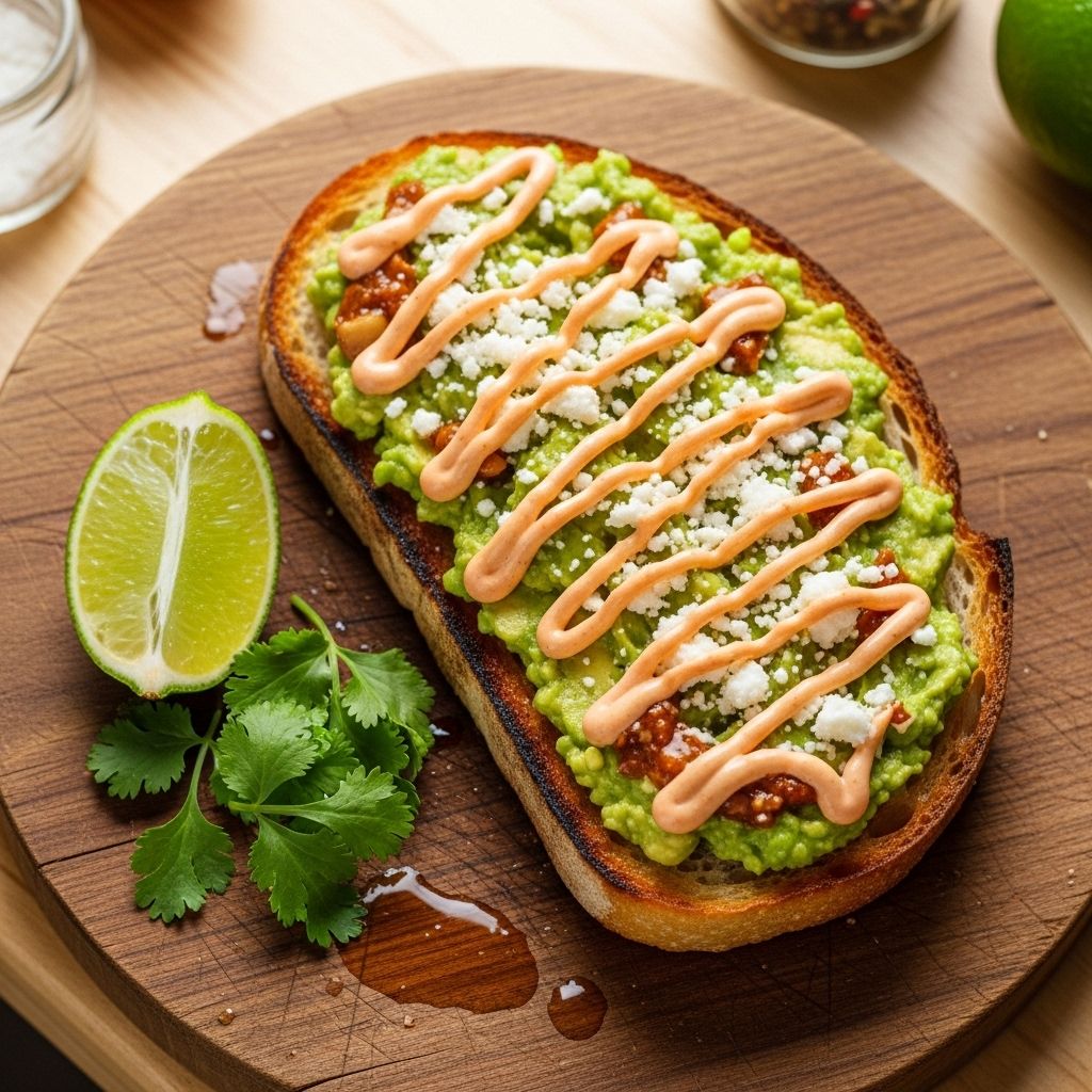 Rich flavors and contrasting textures transform breakfast into a gourmet favorite.