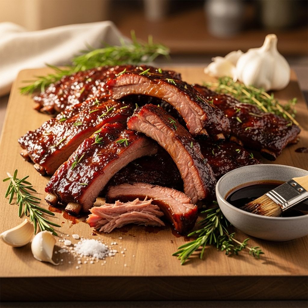Overnight marinating and slow roasting deliver deep flavor concentration and perfect, juicy texture.