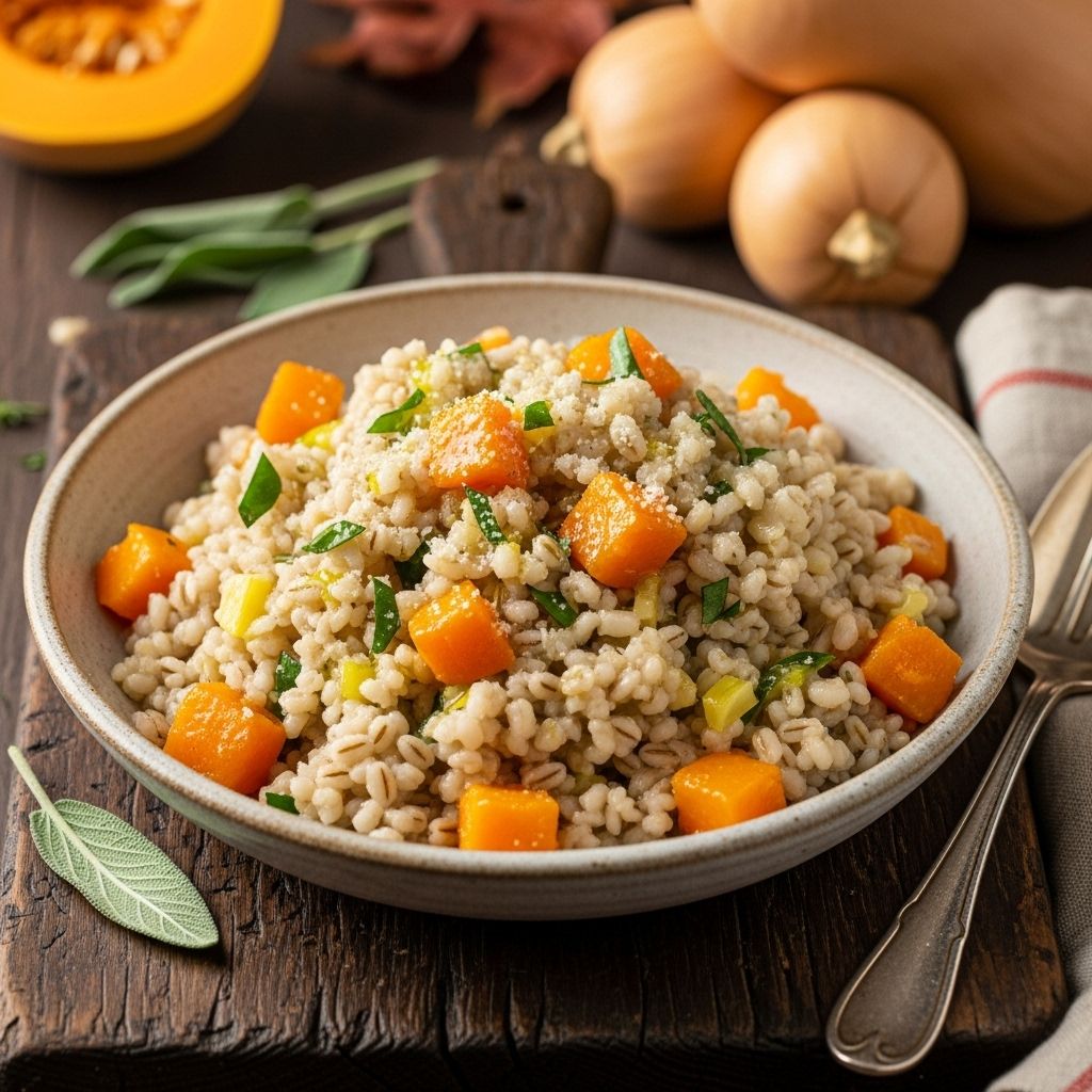 Swap rice for fiber-rich grains to create a warm, nutrient-packed one-pot dish.
