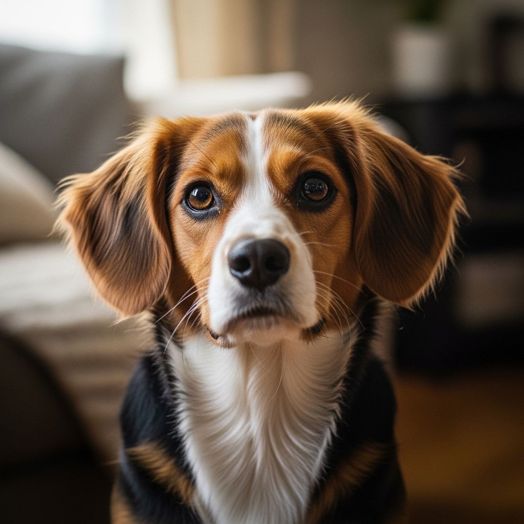 A friendly companion that balances playful curiosity with gentle devotion.