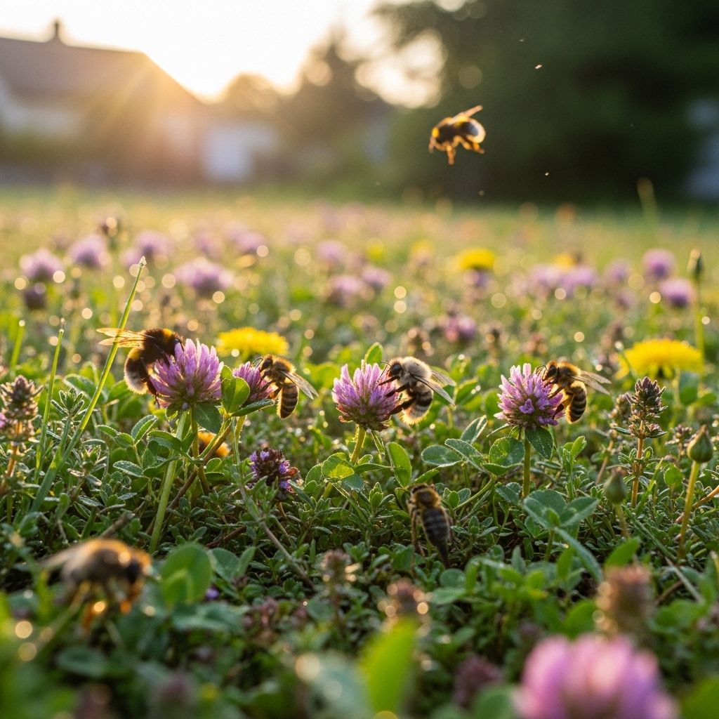 Bee lawns blend turf and wildflowers, creating a haven for pollinators while transforming green spaces into vibrant, sustainable habitats.