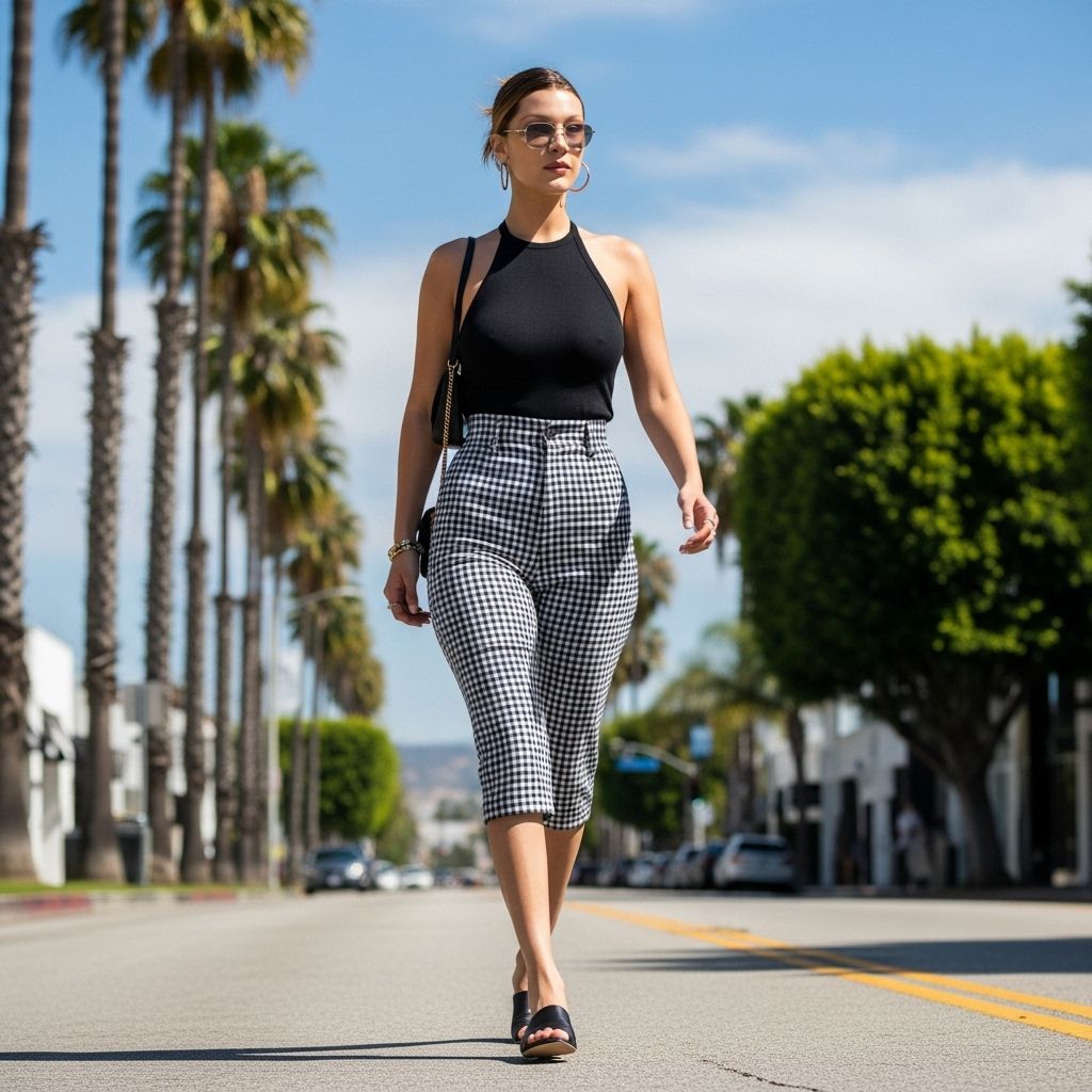 Go inside Bella Hadid’s viral LA style moment and learn how to recreate her accessible capris-and-halter outfit for summer.