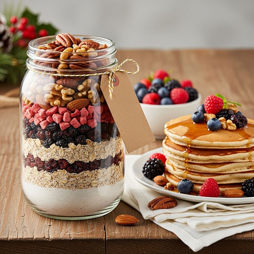 Berry-Nut Pancake Mix: A Festive Homemade Gift and Indulgent Morning Treat A simple jar transforms into fluffy pancakes bursting with berries and nutty crunch.