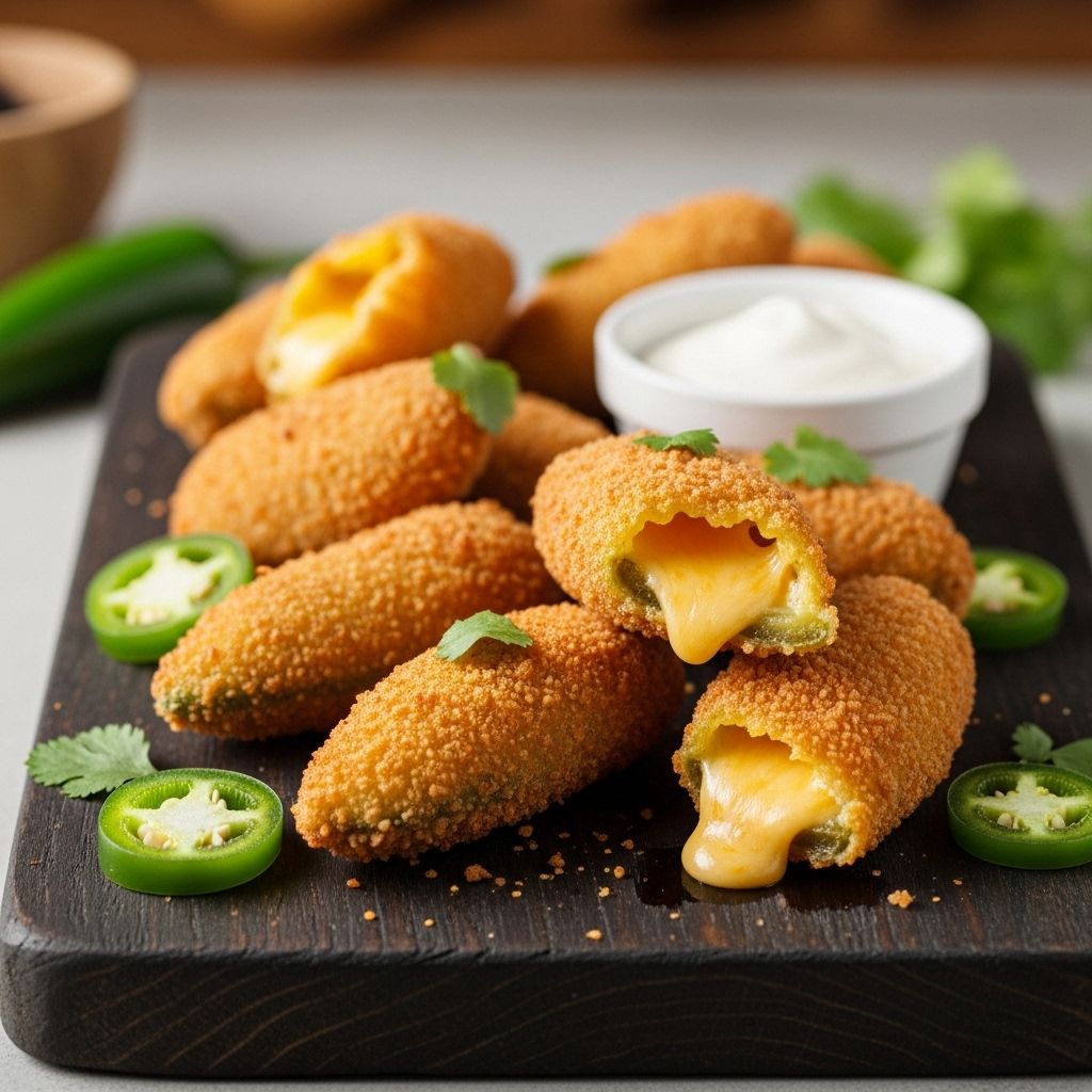 Crispy coating meets gooey filling for a snack that satisfies every spicy craving.