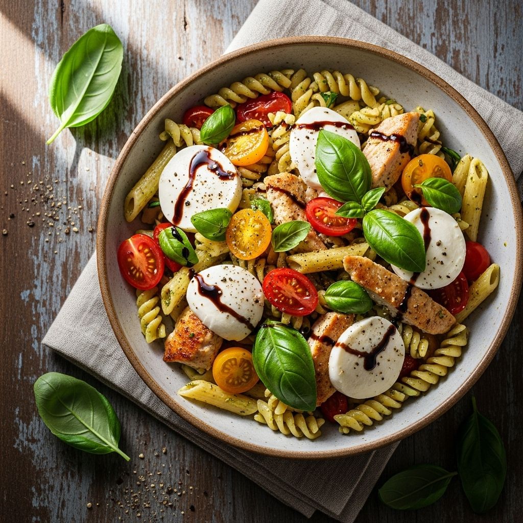 A satisfying fusion of salad-fresh flavors and irresistible crunch in every forkful.