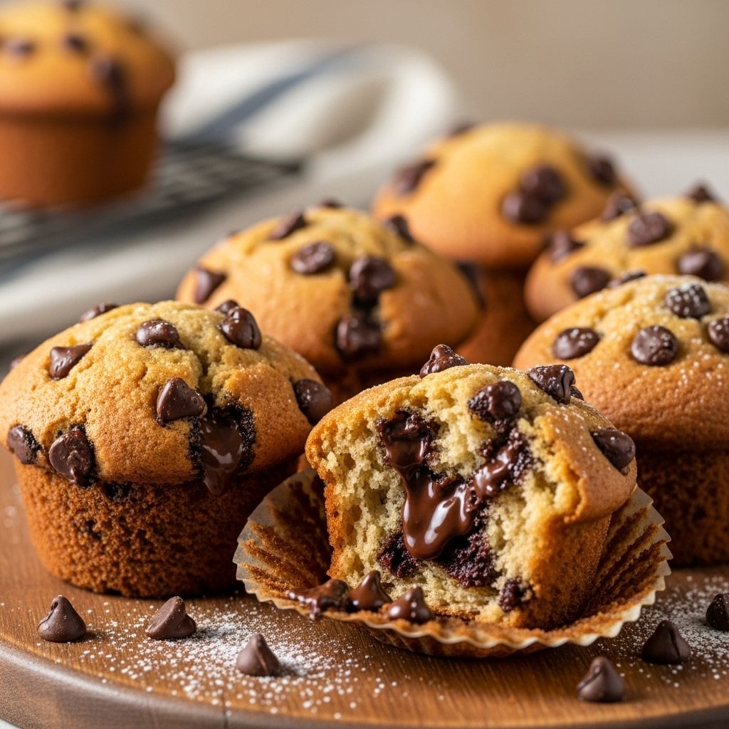 Tender, chocolate-studded muffins with café-worthy domes for breakfast or snack.