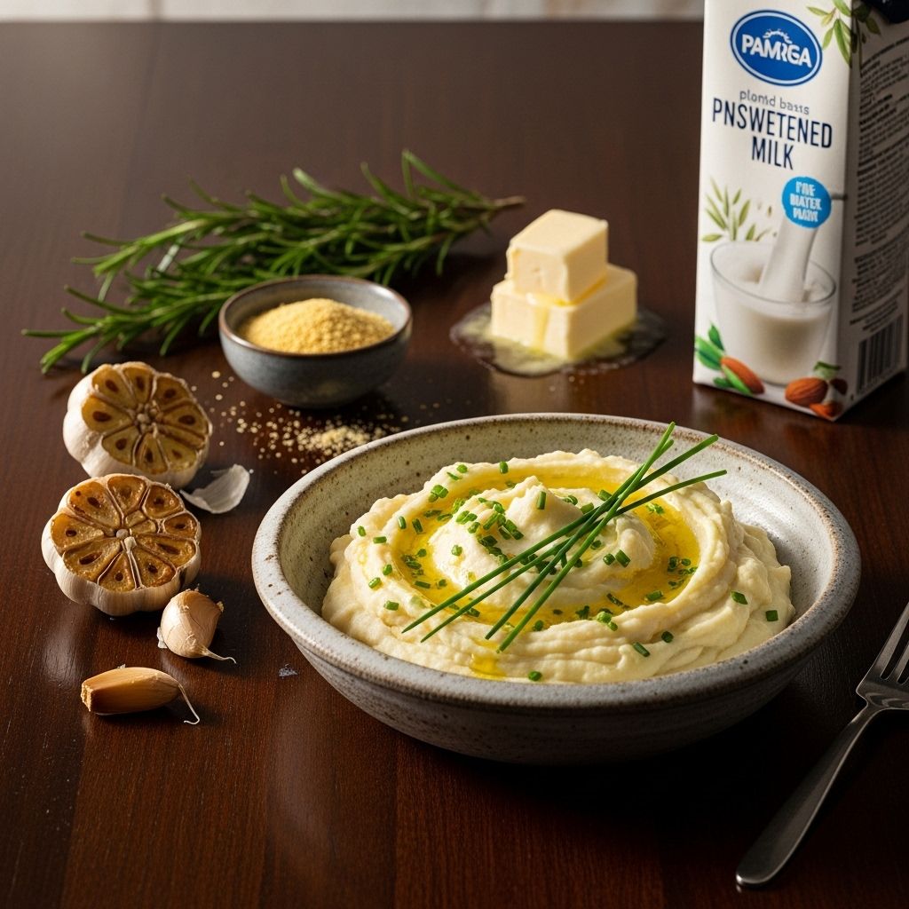 Dairy-free mash melds roasted garlic with silky texture for next-level cozy comfort.