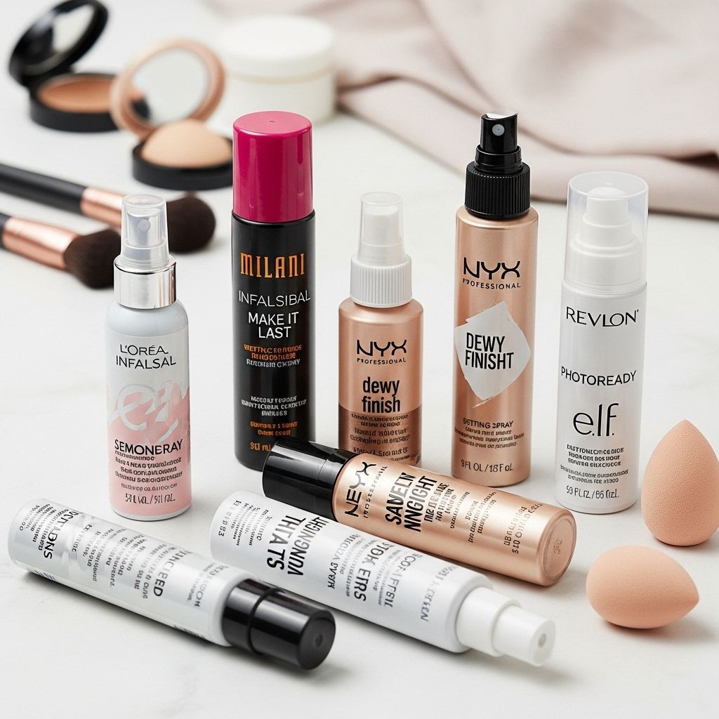 Discover affordable, long-lasting setting sprays to lock in your makeup look, control shine, and suit every skin need.