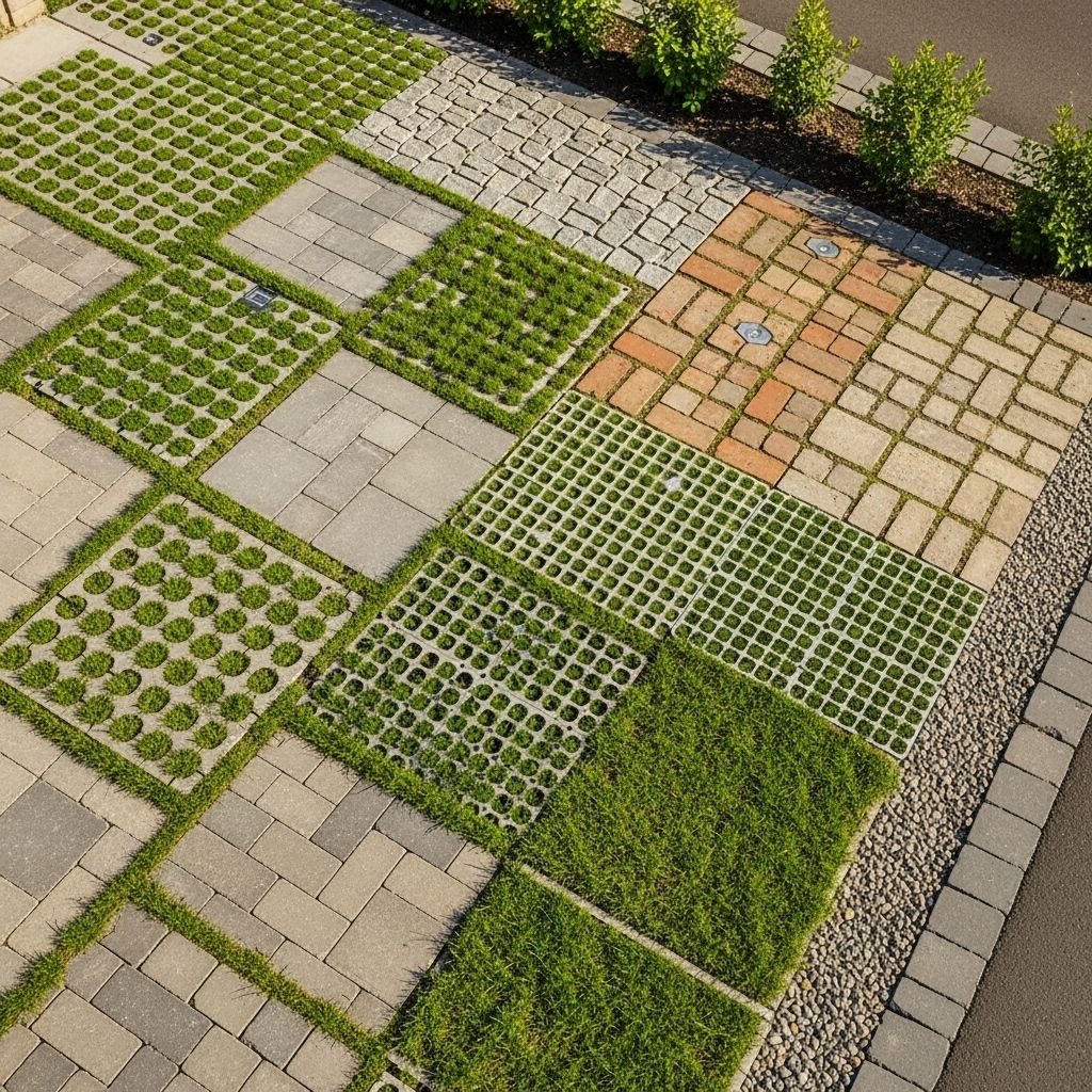 Permeable grids merge sturdy support with lush turf for eco-friendly outdoor areas.