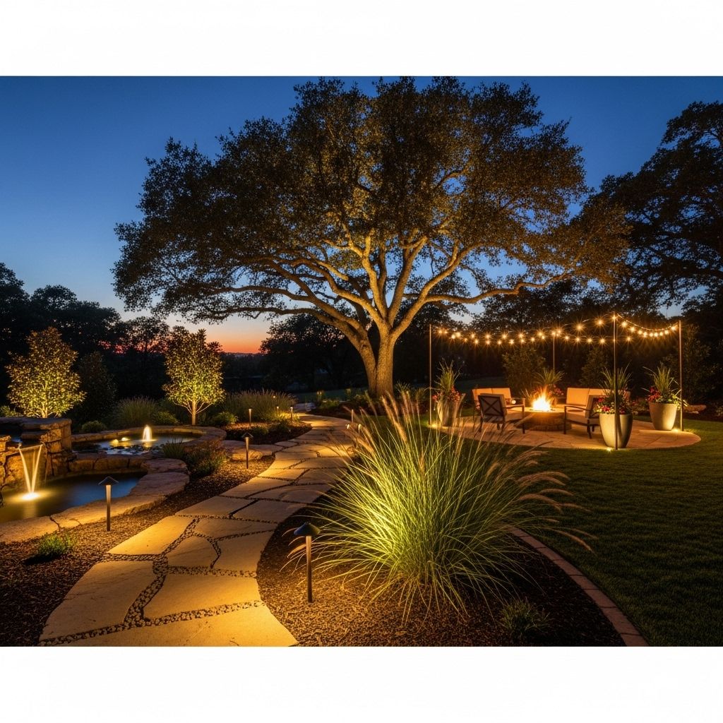 Guided pathways and subtle accents ensure your grounds stand out after dark.