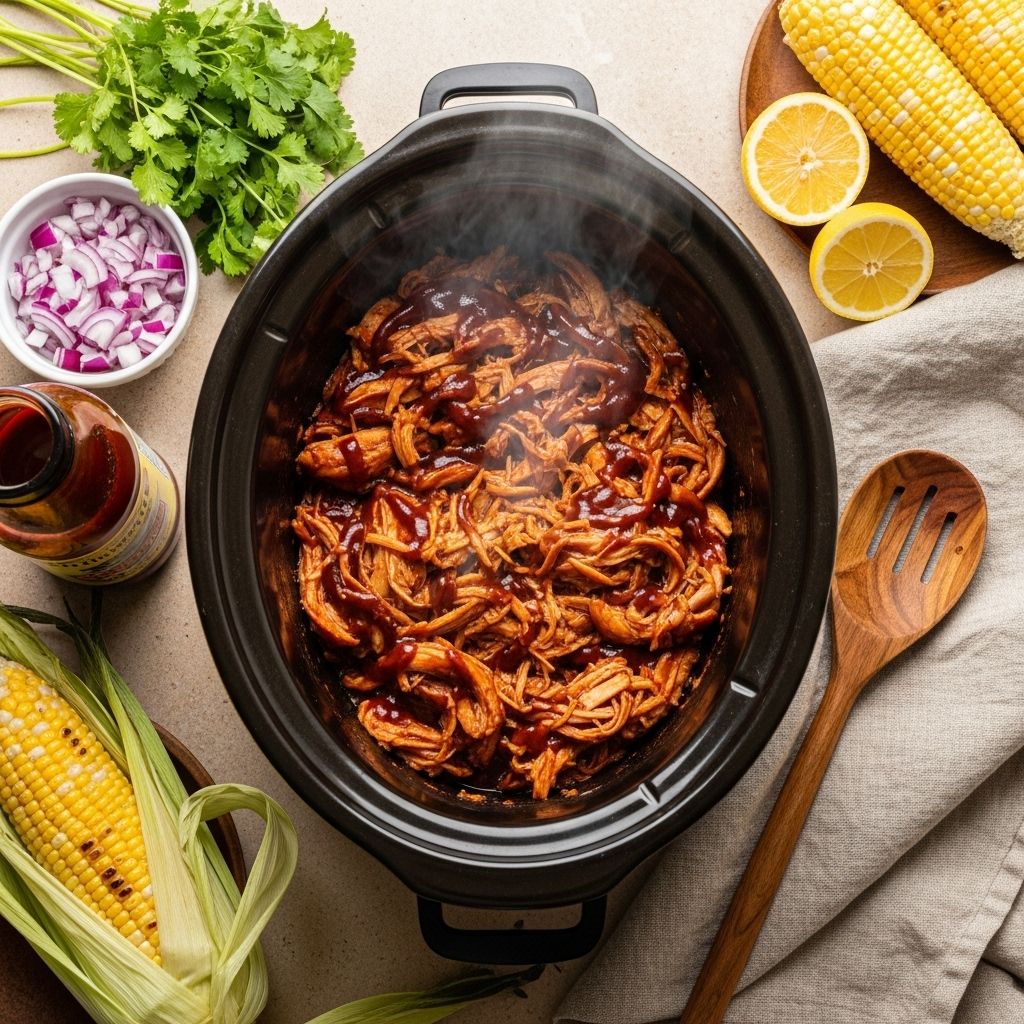 Pantry staples become juicy, fall-apart meat that elevates sandwiches, tacos, and salads.