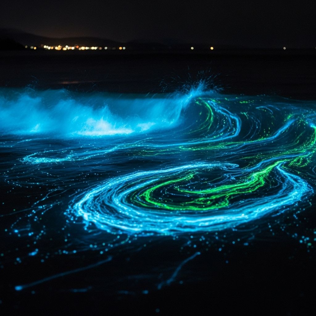 Unveiling the mysteries and ecological impact of nature's glowing marine organisms.