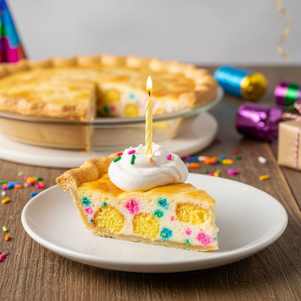 Confetti batter and whipped cream unite for a colorful centerpiece that wows.