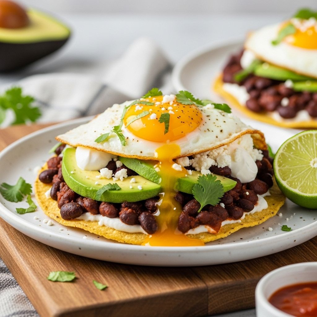 Black Bean, Avocado & Egg Tostadas: A Flavorful Guide Crisp, creamy, and customizable elements come together for a truly satisfying meal.
