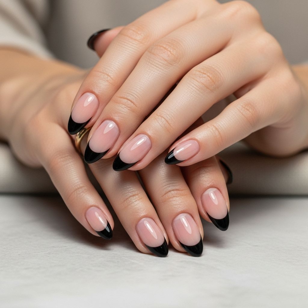 Black French tip nails redefine chic elegance, blending edgy flair and timeless sophistication for every style.