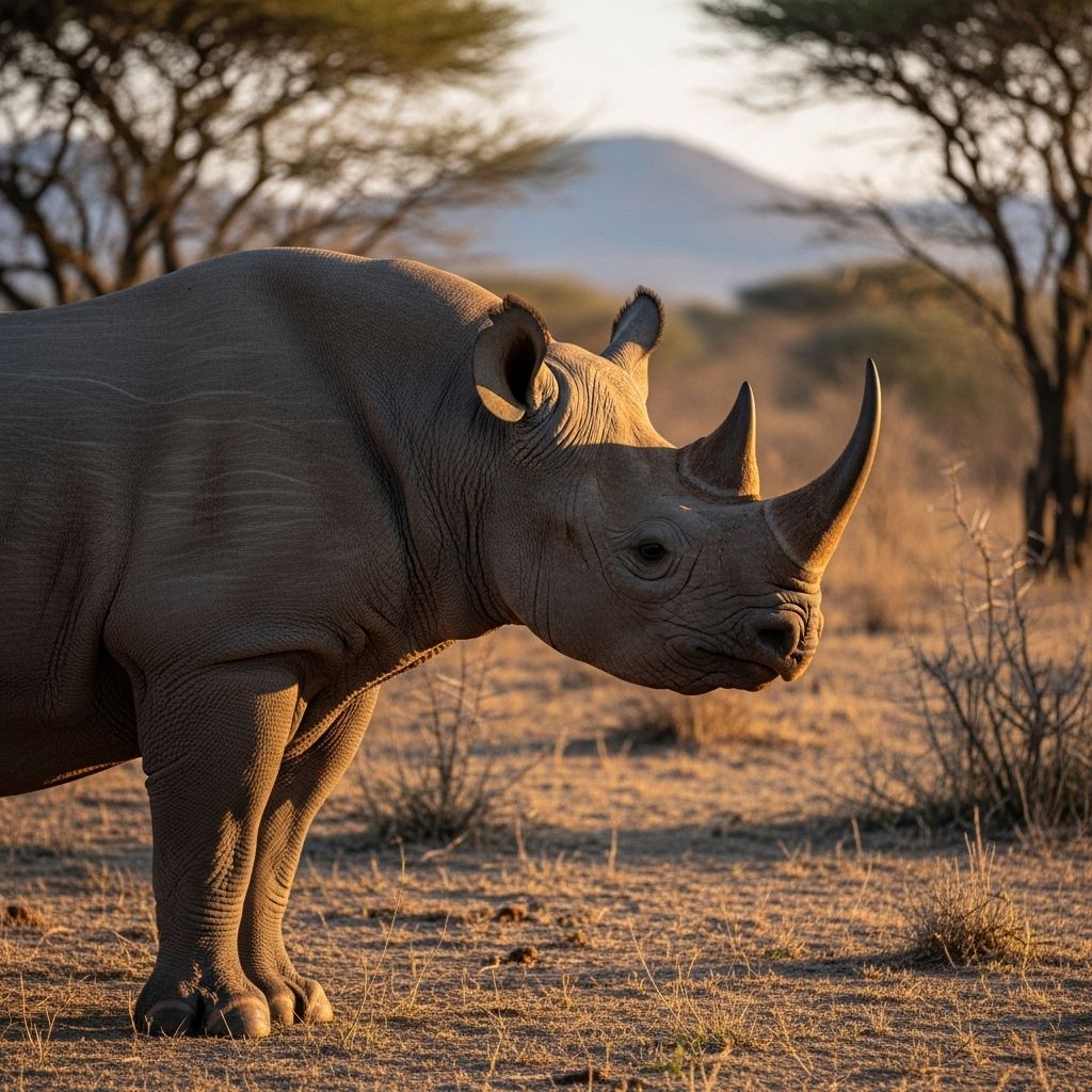 Explore the past, present, and pressing future challenges facing the black rhino, Africa’s iconic but imperiled species.