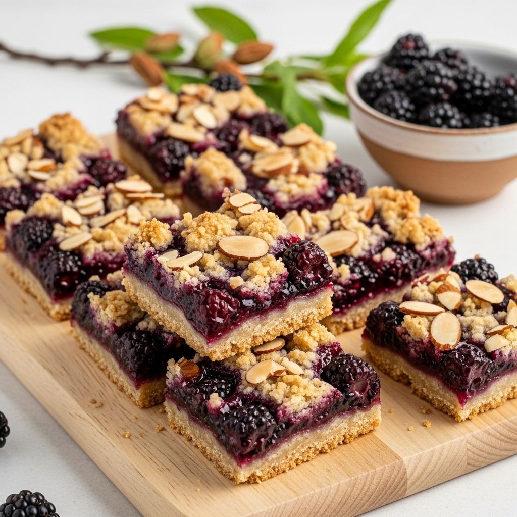 Each bite blends tangy berries with a crisp almond streusel for a balanced treat.