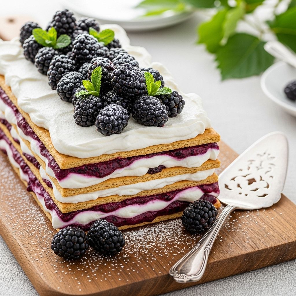 Layers of cake, cream, and berries come together for a hassle-free summer centerpiece.