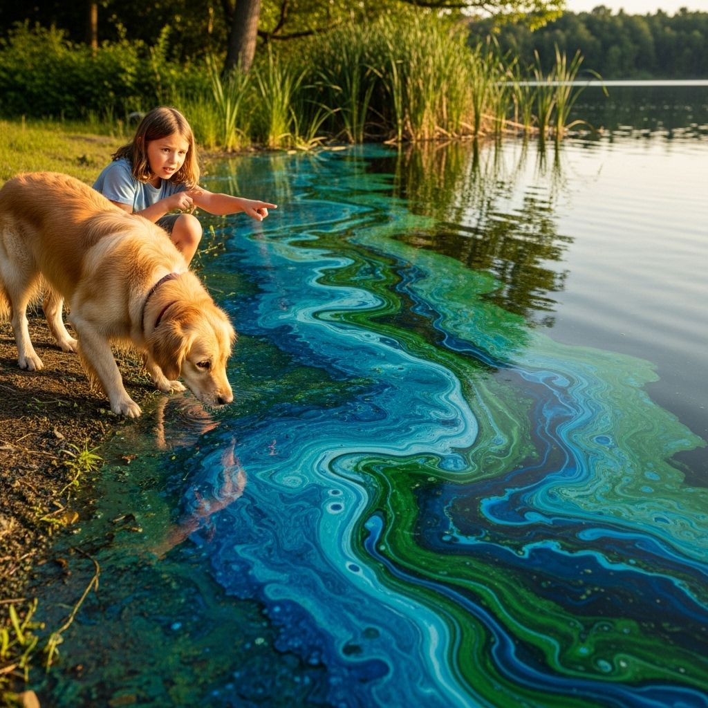 Swift recognition of toxic blooms can protect dogs and children from sudden illness.